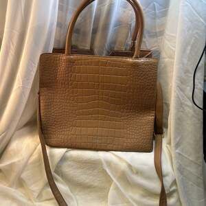 CROSSI New York Brown Mock Croc Satchel Bag